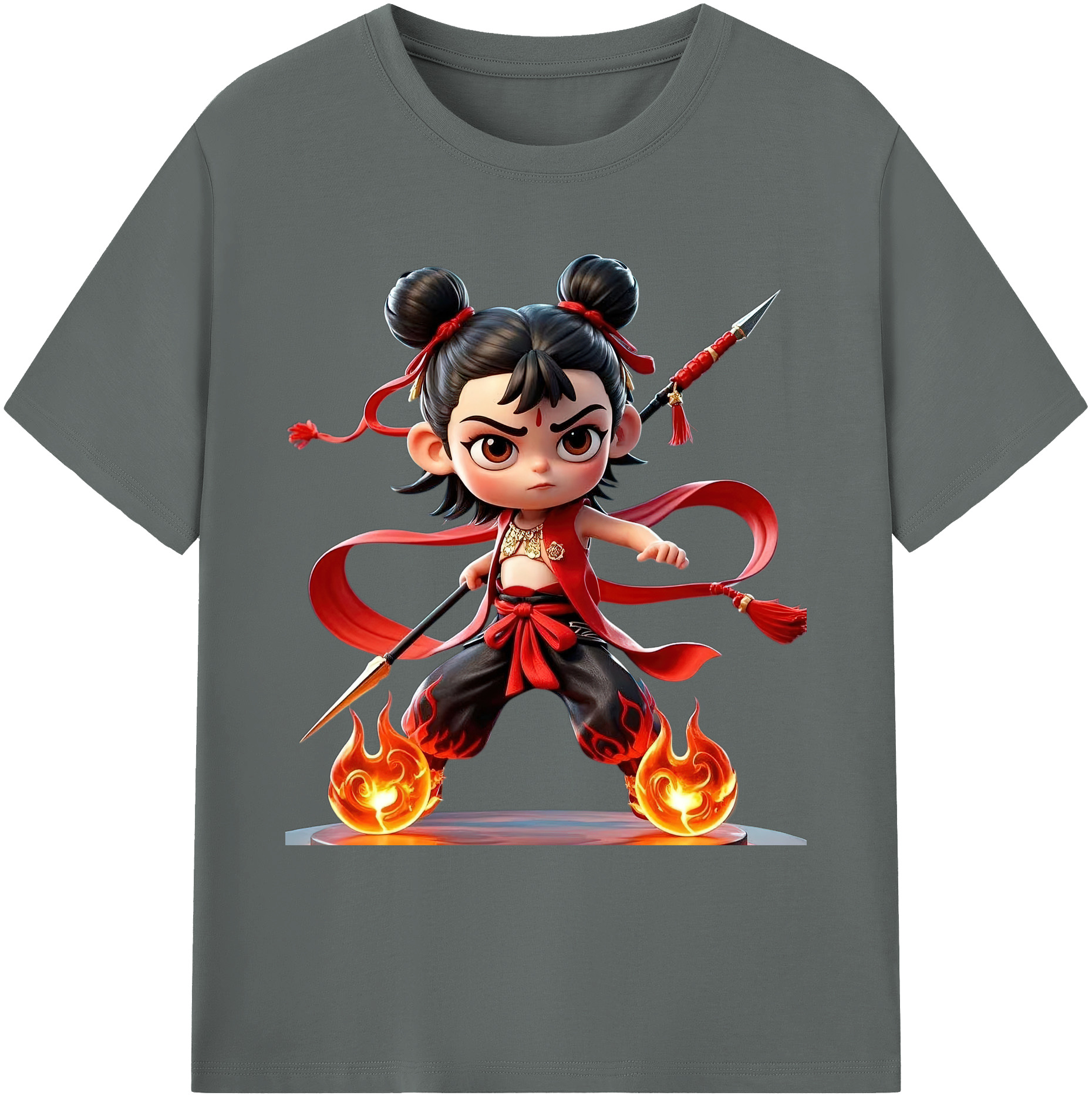 （画像用） Ne Zha 2 ナタ 魔童の大暴れ 綿100％ メンズ半袖Tシャツ｜肌触りやわらか＆通気性
